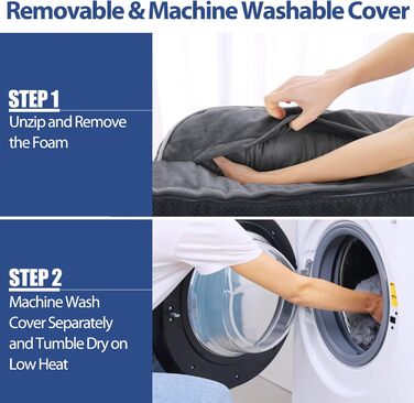 Ортопедичні лежанки для собак великих порід, XL, водонепроникні, з memory foam, зручна подушка для шиї, сірий колір