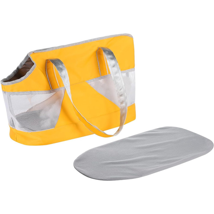 Транспортна сумка для собак та котів на літо, з мішковиною, з регульованим ремінком на плече, дихаюча переноска для тварин, підходить для маленьких собак та котів (Помаранчевий)