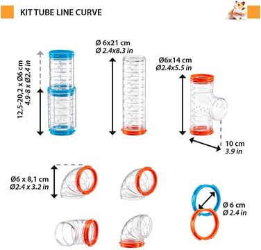 Ferplast Набір тунелів для хом'яків Röhren Hamster-Set (9 частин) з вентиляцією та з'єднувачами