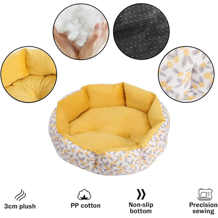 Кругле ліжко для собак та котів, плюшеве, з матеріалу PP бавовна, коричневий леопард (L)