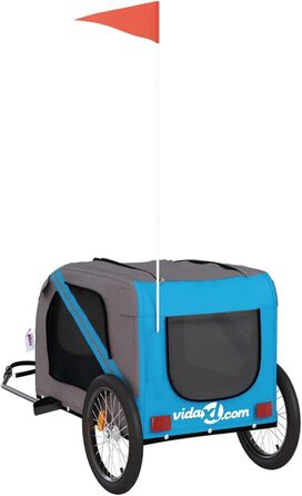 Причіп для велосипеда ARKEM для собак (синій та сірий), Oxford-тканина, бу