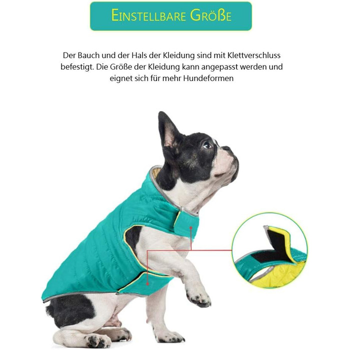 Зимова куртка для собак - тепла безрукавка з водонепроникним покриттям та світловідбиваючими елементами. Ідеальна для осені та зими. Кольори: блакитний + жовтий