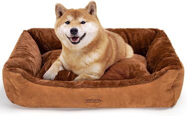 Ортопедичне ліжко для собак Nobleza, великі породи, XL, 110x75x20 см, коричневе, з м'яким наповнювачем, антиковзаюче, миється