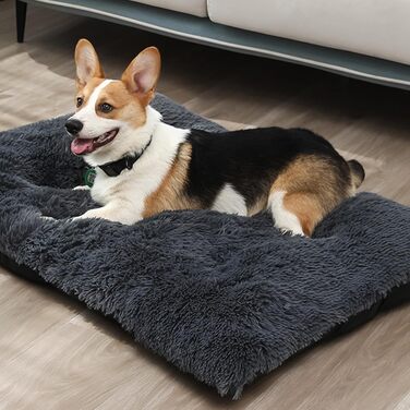 М'яке ліжко для собак та котів Rectangular, великий розмір, 65x50 см, колір кавовий