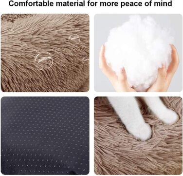 Кругле ліжко для собак та котів, велике, 100 см, коричневе. М'яке, плюшеве ліжко для великих та середніх собак.