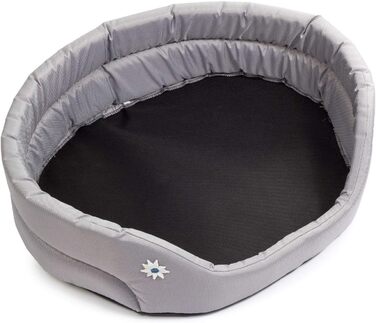 Крісло-лежанка для собак та котів | Овальне ліжко для маленьких собак та котів | Міцне ліжко з подушкою | Корзина для собак | Поліестер, можна прати | Розмір M (54x47 см), сірий колір