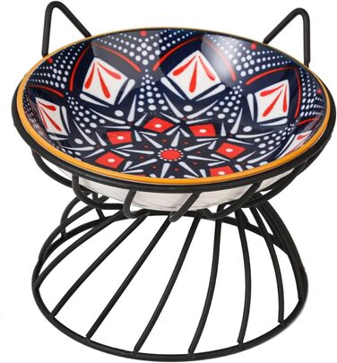 Підвищений годівниця для котів, кераміка, анти-блювотна, 250 мл, темно-синій