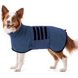 Рушник для собак з мікрофібри, халат для собак середніх та великих порід, швидковисихаючий, халат для собак з клямками (темно-синій XXL 2XL)