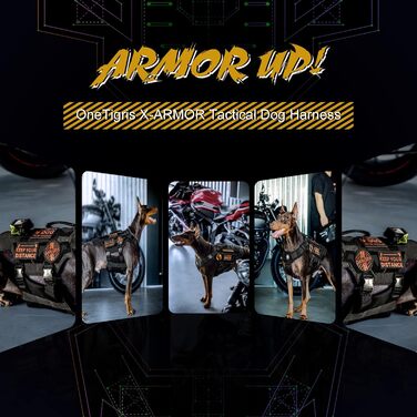 OneTigris X Armor тактична шлея для собак з металевими пряжками, D-кільцем, лазерним різанням, 2 ручками, жилет для великих і середніх собак