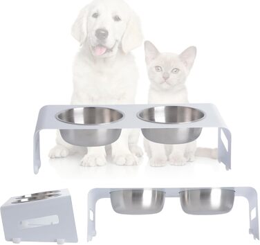 Підставка для корму для котів PETLINUS: ергономічна годівниця з нержавіючої сталі та металу, для котів та маленьких собак