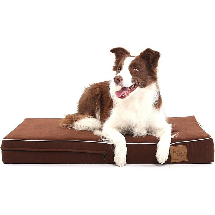 Ортопедичне ліжко для собак Laifug з memory foam, велике, з подушкою, водовідштовхувальне, знімний чохол, розмір L (87x56x10 см)