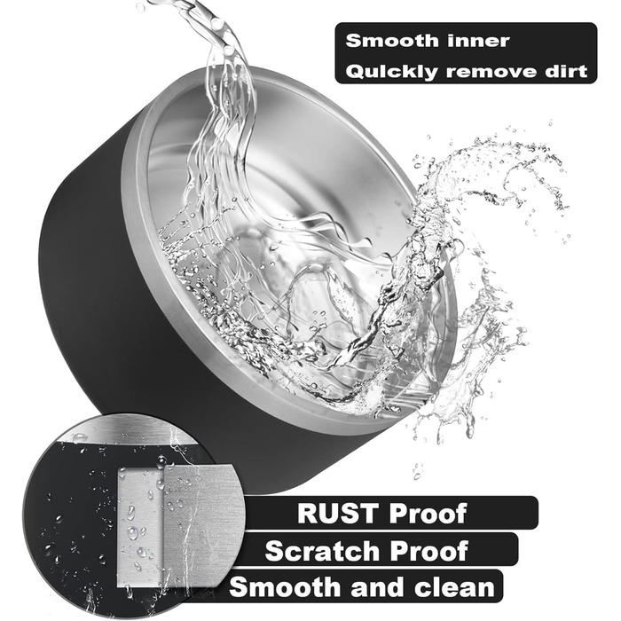 Персоналізований миска для собак та котів - нержавіюча сталева миска з іменем, неслизька миска для собак та котів, миска для води (Чорний)