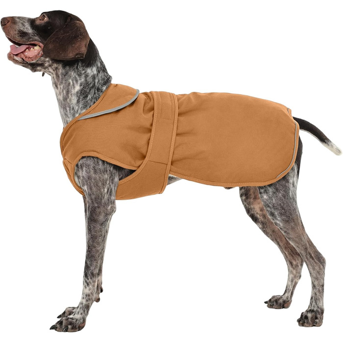 Зимовий теплий одяг для собак Kuoser: водонепроникний та вітрозахисний жилет з відбиваючими елементами для малих, середніх та цуценят, XS-3XL (зелений, коричневий)