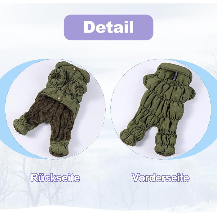 Водонепроникний теплий зимовий одяг для собак: куртка, жилет, пуловер для малих та середніх собак, з D-кільцем, Khaki S