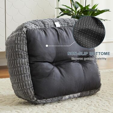 Велике собаче ліжко з неслизьким дном, кошик для собак/диван для домашніх тварин з тканини корд, піднятий борт, для лабрадора, німецької вівчарки, 89x64x23 см, сірий колір