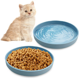 Набір мисок для котячого корму Apatal, силікон, 15 см, 2 шт., блакитні. Зручні для котів, підходять для сухого та вологого корму.