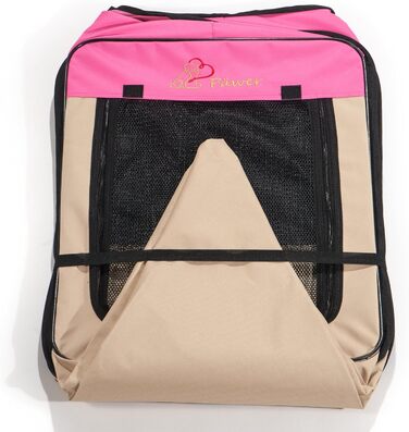 Ляльковий загон для тварин Pawer, 8-секційний, розкладний, з персоналізованим вишитим покриттям, для котів/собак/цуценят, 600D Oxford, портативний, для дому та вулиці, 36'x18.5', рожевий