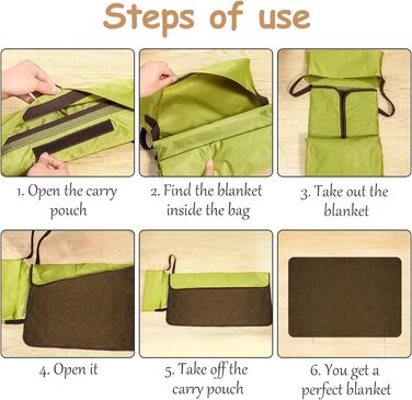 Зручна килимок-підстилка для собак та котів: водонепроникна, м'яка, для подорожей, 100 x 70 см (зелена)