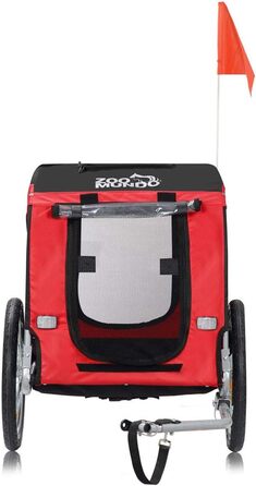 Фahrradanhänger Zoomundo для собак: червоний/чорний, срібна рама - Zoomundo
