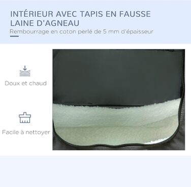 Транспортна сумка для тварин PawHut, складна, сіра та чорна, 90 x 63 x 63 см