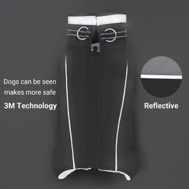 Тепла флісова куртка для собак JUY'S SONG з підкладкою, рукавами та нагрудником, світловідбиваючі смуги, для зими та осені, рожевий/чорний (L)