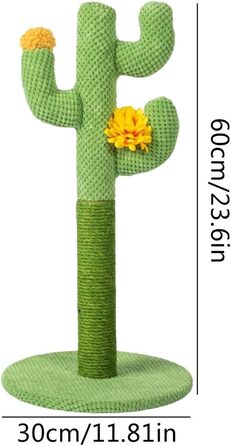 Дерево-кігтеточка для котів у вигляді кактуса, велике, зелене, інтерактивне | Дерево для котів, кігтеточка для кошенят