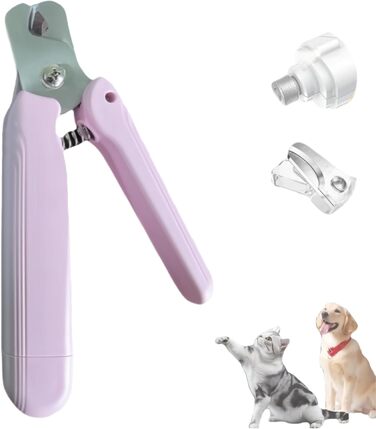 Yagerod Lichtschere Pro: 2-в-1 LED-ножиці для догляду за кігтями з екраном. Безпечна та тиха, з інтегрованим контейнером для зрізаних кігтів (білий/рожевий)