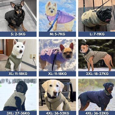 Зимова куртка для собак Spark Paws Warmshield™, водонепроникна, вітрозахисна, флісова, з відбивачами, для середніх і великих порід, чорна, 4XL