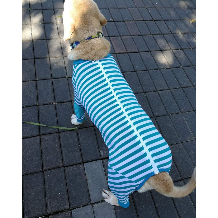 Піжама для собак, комбінезон, одяг для середніх та великих собак, дихаючий, з блискавкою, м'яка бавовна