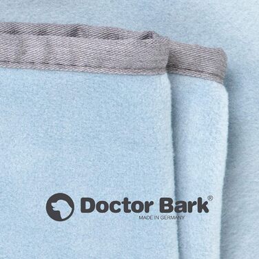 М'яка ковдра для собак Doctor Bark, 100x70 см, блакитна, миюча до 95°C, флісова, Made in Germany