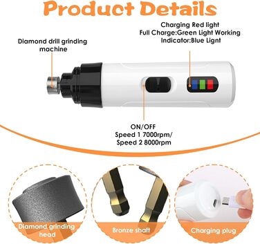 Шліфувальник кігтів для собак Orthopfote Ortho Trimmer Pro, професійний, з м'яким шліфуванням