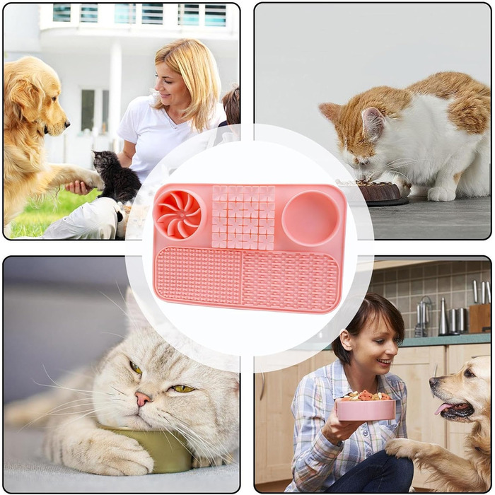 Килимок для облизування собак - Pink | Килимок для іграшок, годівлі, 15,12 x 9,84 x 1,54 см