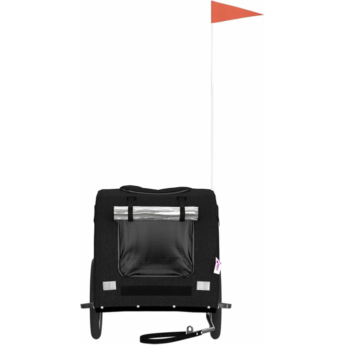 Причіп для велосипеда, переноска для собак, чорний, Oxford-тканина та метал