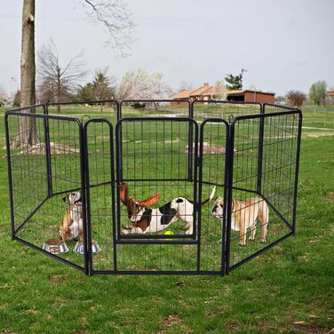 Клітка для собак HENGMEI, 80 см, розкладний вольєр для собак, котів, кроликів, для дому та на вулицю, 8 частин