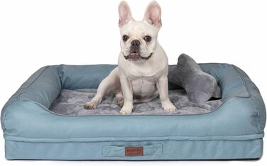 Лягушкове ліжко для собак Raikou з знімним подушкою, м'яке та миється – місце для сну, подушка для собак, собаче ліжко, килимок для собак - високоякісне ліжко для тварин для вашого вірного друга. (Блакитний, 80 * 60 * 7 см)