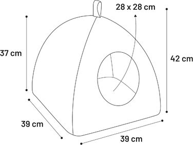 Автокрісло для собак Flamingo Krems круглої форми, 60x50x20 см, знімні подушки, регульовані ремені та короткий поводок (Taupe)