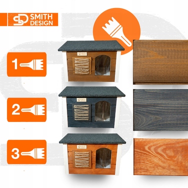 Будиночок для кота SMITH DESIGN з когтеточкою, утеплений, коричневий, L 54x39x36 см