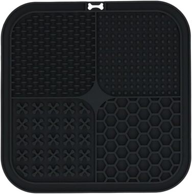 Килимок для собак Ле́кматте - 20x20 см - Килимок-нюхалка, Анти-нюхалка, Slow Feeder, Силікон, для миття в посудомийній машині, Зелений (Сірий)