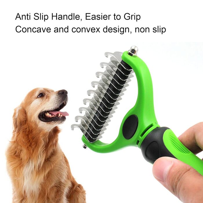 Гребінець для собак та котів Unterwollkamm - двосторонній, з обрізачем для нігтів, з нержавіючої сталі, ергономічна ручка. Ефективне видалення шерсті, ніжний до шкіри.