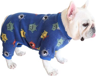 Теплий піжамний костюм для собак на осінь та зиму, темно-синій, розмір M (спинка 31-34 см)