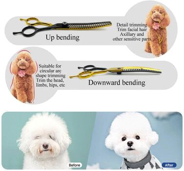 Професійна філірувальна ножиця Profi 7,5 дюймів для собак, котів та інших домашніх тварин. Ножиці для грумінгу з регульованим гвинтом, нержавіюча сталь 440C (тонке розрідження 60%-70%)