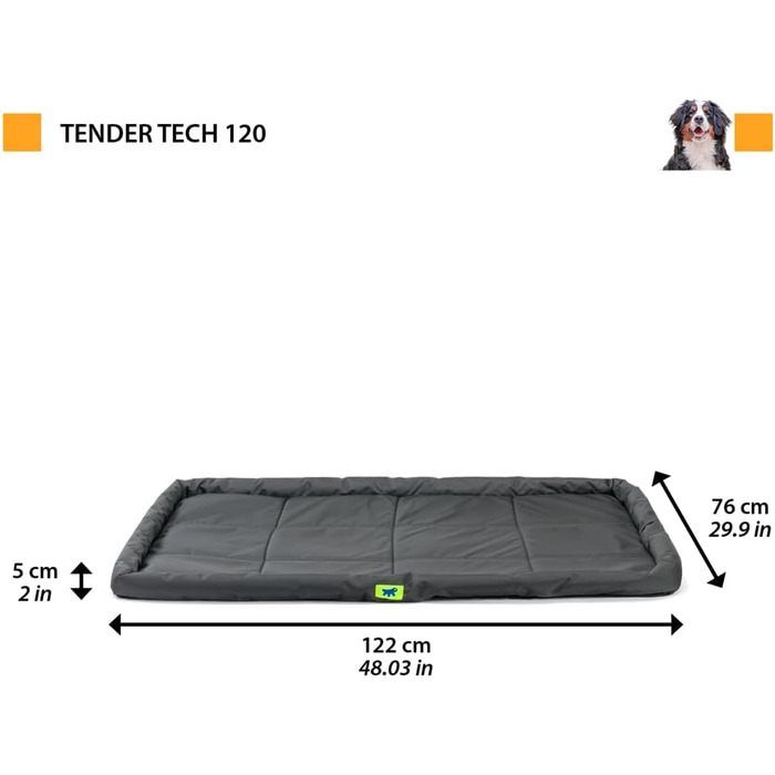 Крісло-ліжко для собак великих порід Ferplast: ортопедичне, чорне, 76 x 122 x 5 см (водостійке)