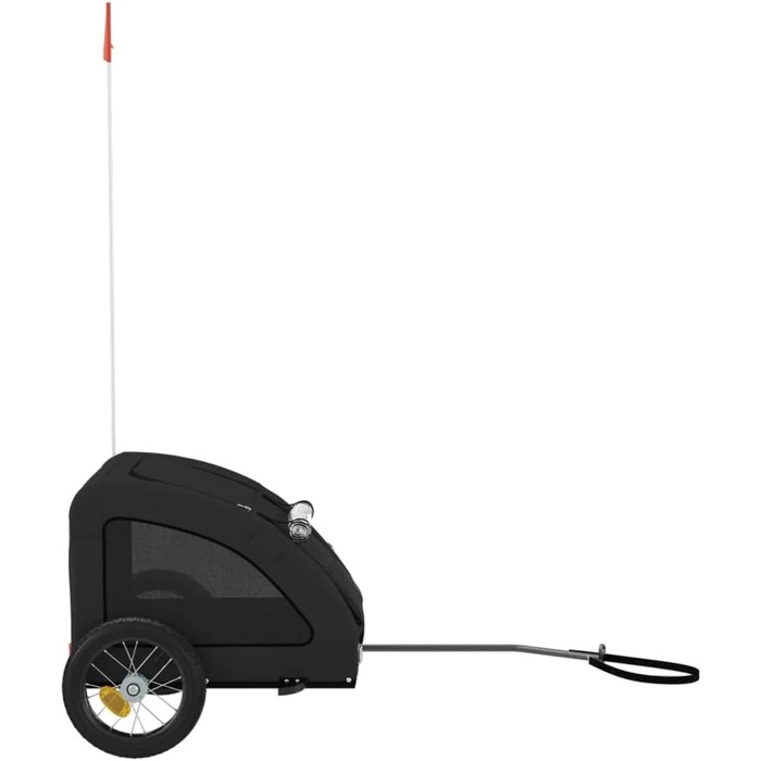 Причіп для велосипеда, переноска для собак, чорний, Oxford-тканина та метал, 93954