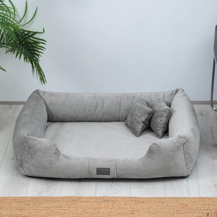 Ортопедичний лежак для собак Candy, великий, середній, малий - м'який лежак для собак, килимок для собак з плюшу - неслизький, м'який, довговічний, зносостійкий, міцний (XXL+|130x100см, Сірий). XXL+|130x100см Сірий