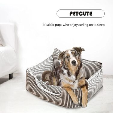 Ортопедичне ліжко для собак Petcute Hautierbett, зручне та миюче, для маленьких собак, знімний чохол (M, сірий)