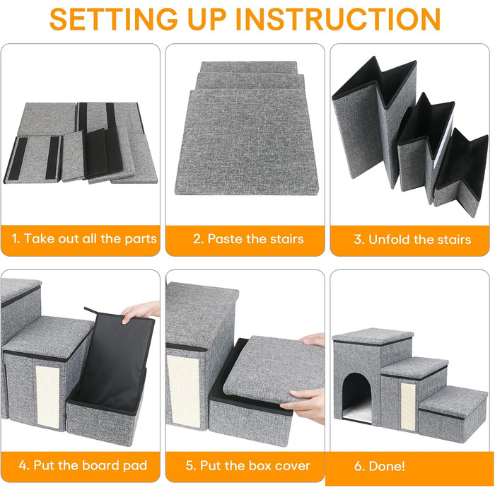 Сходинки для собак Petizer: регульована, складана, з коробкою для зберігання, для маленьких собак, кошенят та тварин