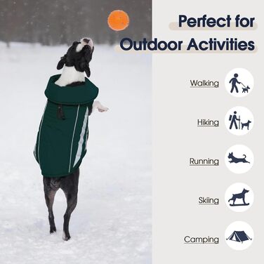 Зимовий теплий куртка для собак Pitbull, водонепроникний, вітронепроникний, світловідбиваючий, регульований, з флісовою підкладкою, для активного відпочинку, колір зелений, розмір XL