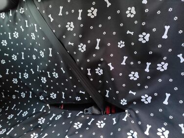 Водонепроникний захисний килимок для автомобіля для собак та котів 137x153 см (3 кістки, чорний)