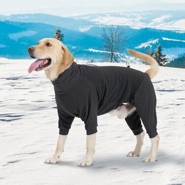 Теплий флісовий халат для собак на зиму, теплий пуловер для собак з ніжками, м'яка чотирилапа куртка для маленьких та середніх собак, халат для собак, флісовий піжамний одяг для собак, темно-сірий, розмір M
