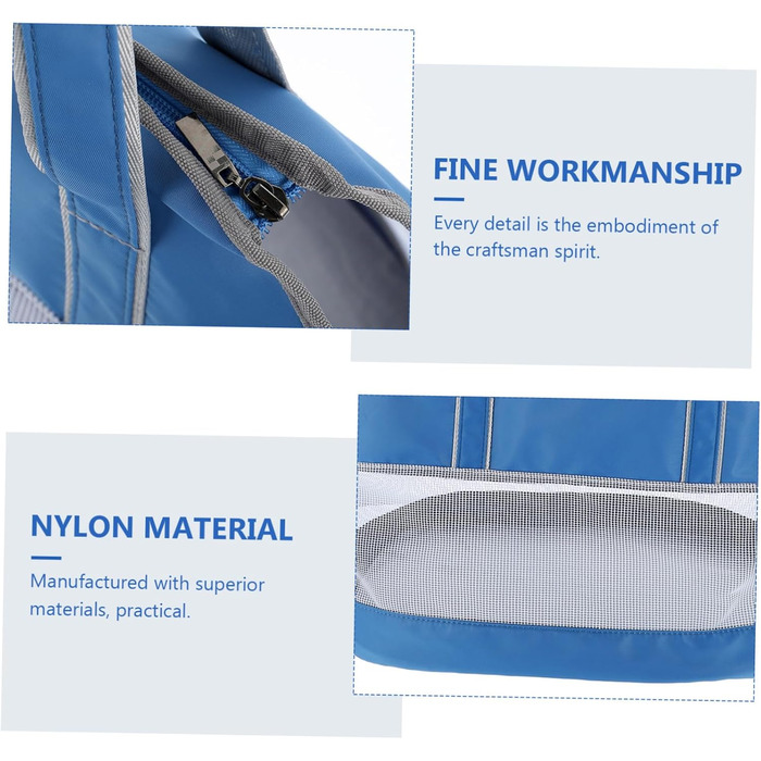 Транспортна сумка для котів POPETPOP з кишенькою-холодильником, нейлон, блакитна